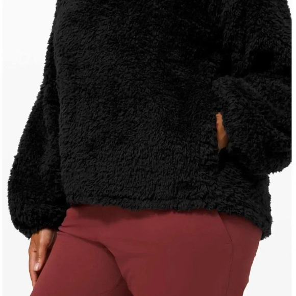 Lululemon Warmth Restore Sherpa Pullover Teddy Bear Jacket Black Size XS Small - Picture 5 of 14